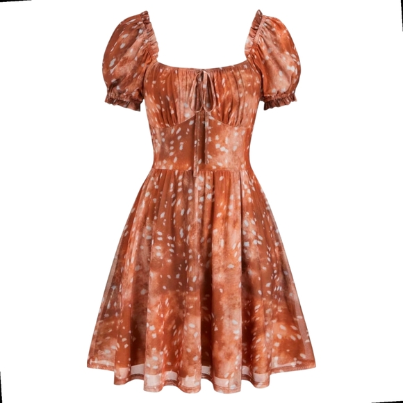 Cider Dresses & Skirts - NWT CIDER Women's Puff Short Sleeve Mini Dress Floral Print Peasant BOHO SM 😀